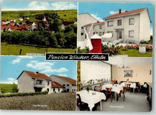 33178 W4799 Etteln - Pension Wischer Garten Spreiseraum Windmühle Blumen Kirche