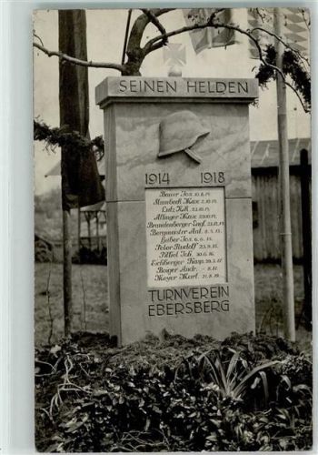 85560 W8017 Ebersberg , Oberbay Privatfoto AK Kriegerdenkmal Turnverein Ebersberg