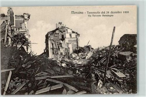 Messina 1908 Erdbeben vom 28. 12.1908 Via Torrente Portalegna