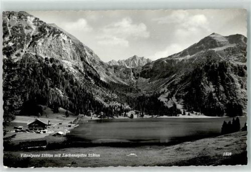 Tannheim Alpengasthaus am Vilsalpsee mit Lachenspitze Hüttenstempel