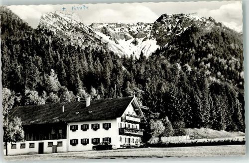 Eschenlohe Gasthaus zum Wengerer mit Hohe Kiste Auto Foto AK