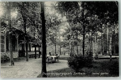 Zeithain 1911 Truppenübungsplatz Casino-Garten Bahnpoststempel Leipzig-Dresden