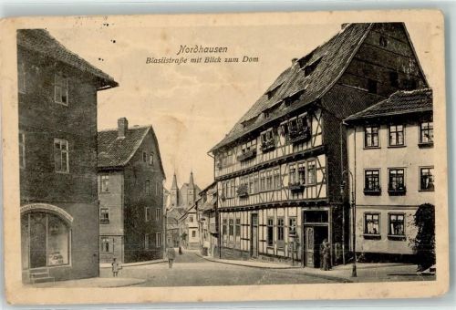 Nordhausen 1915 Blasiistraße Dom Fachwerkhaus