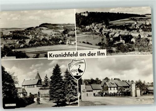 Kranichfeld Oberschloß Niederburg an der Ilmbrücke Wappen