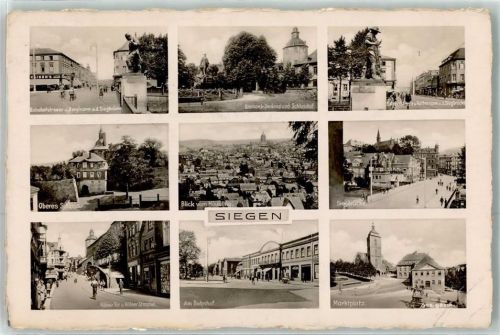 Siegen Bahnhofstraße Bahnhof Marktplatz Schloss Siegbrücke Foto AK