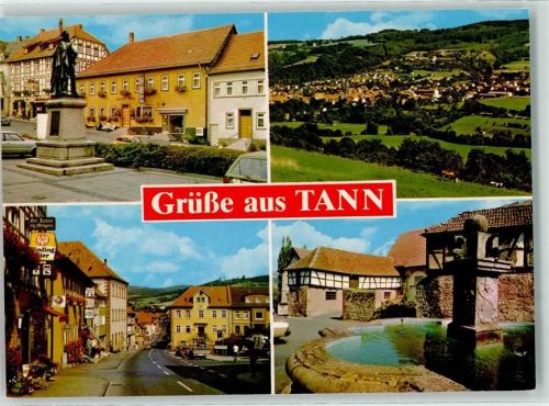 Tann Marktplatz Denkmal Schloßbrunnen Gasthaus zur Krone