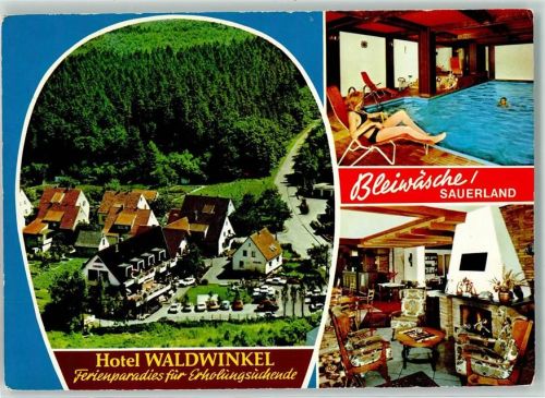 Bleiwäsche Hotel Waldwinkel Ferienparadies Schwimmbad Parkplatz Auto Kamin