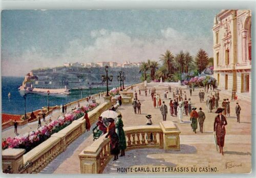 Monte Carlo sign.Beraud N. Terasse Tucks Oilette Nr.31