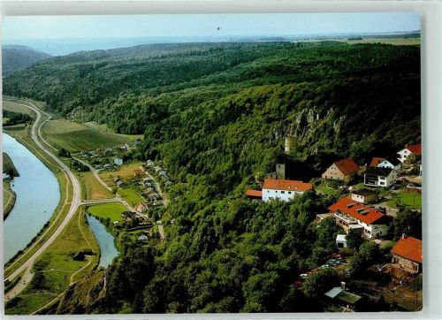 Essing Gasthaus Ritterschänke Burg Randeck Fliegeraufnahme