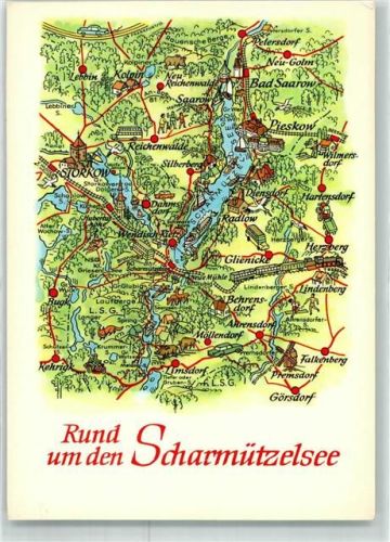 Wendisch Rietz sign.Hoope A. Vogelschau Scharmützelsee VEB Bild und Heimat