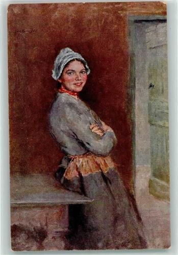 1918 Verlag PFB Nr. 6055 sign. Carl Haver Fröhliche Jugend Frau in Tracht AK