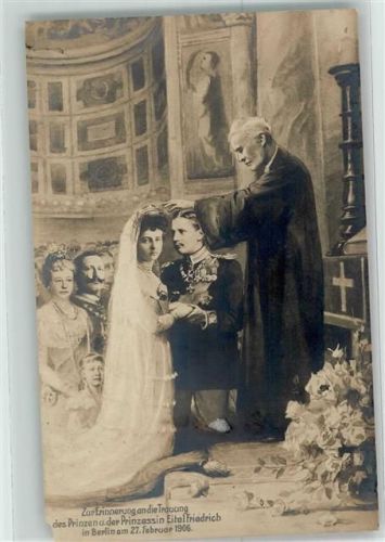 1906 Trauung Prinz und Prinzessin Eitel Friedrich Kaiser Wilhelm II Kaiserin Auguste Victoria