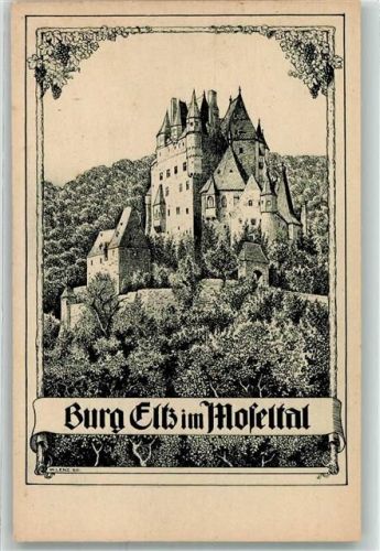 Wierschem Burg Elz sign. W. Lenz Nr. 186