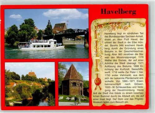 Havelberg Chronikkarte St. Annen- und Gertraudenkapelle Fahrgastschiff