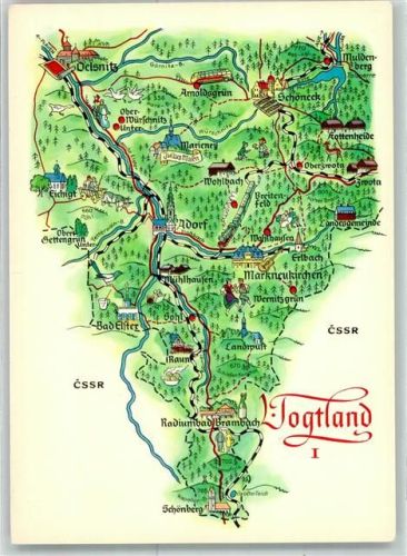Adorf Landkarte Vogtland I