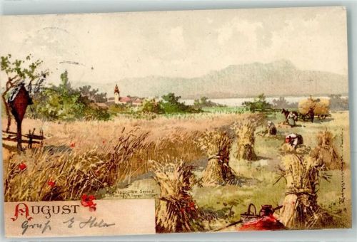 1901 August Bauern Monatsgrüsse Serie II Verlag Seeger