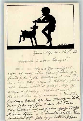 Scherenschnitt sign.Carus Lamm J.I. Nr.7
