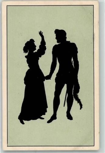 Scherenschnitt Lyander und Hermia aus dem Sommernachtstraum Kunstwarts Nr.38 Verlag Callwey