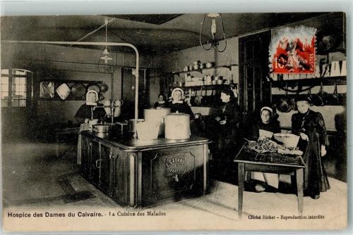 Ettendorf Hospice des Dames du Calvaire la Cuisine des Malades Küche Herd Frauen Topf Pfanne Ort handschriftlich