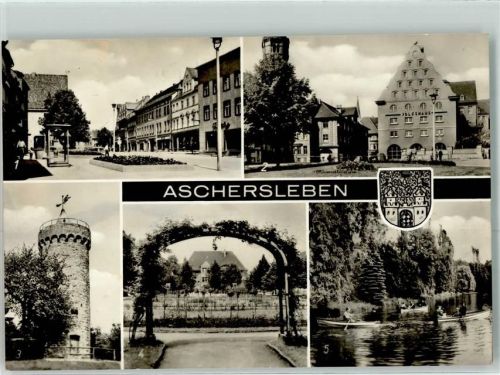 Aschersleben Marktplatz Volkshaus Postamt Westdorfer Warte Rosarium