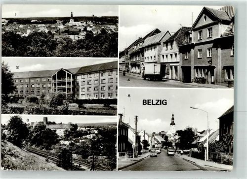 Belzig Kreiskrankenhaus Blick zur Burg Eisenhardt Straße der Einheit Niemegker Straße LKW Fahrrad Autos
