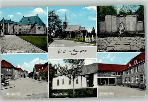 Ostenfelde Schloss Kath. Kirche Ehrenmal Ev. Kirche Volksschule