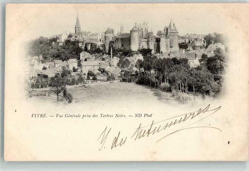 35500 Vitre 1901 - Vue Generale prise des Tertres Noirs Fabrik Turm Kirche