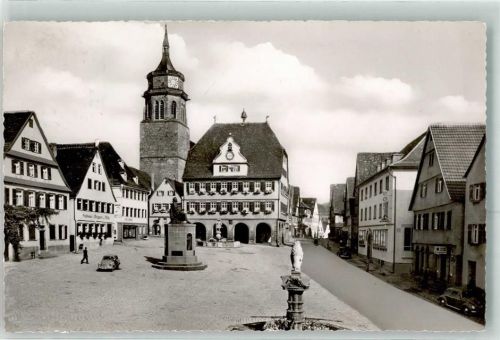 Weil der Stadt Marktplatz mit Kepler-Denkmal Postamt Rathaus