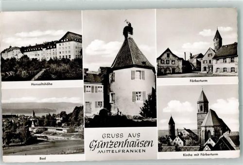 Gunzenhausen Hensoltshöhe Bad Färberturm Kirche Storchennest