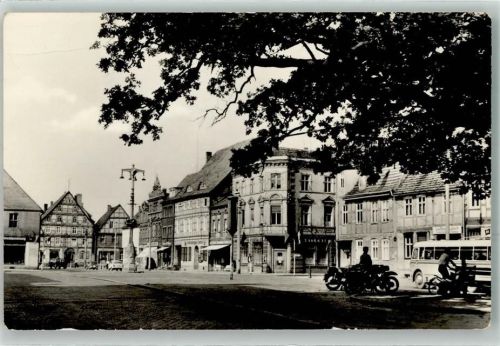 16866 O1910 Kyritz , Prignitz - Platz der Einheit Motorrad Omnibus