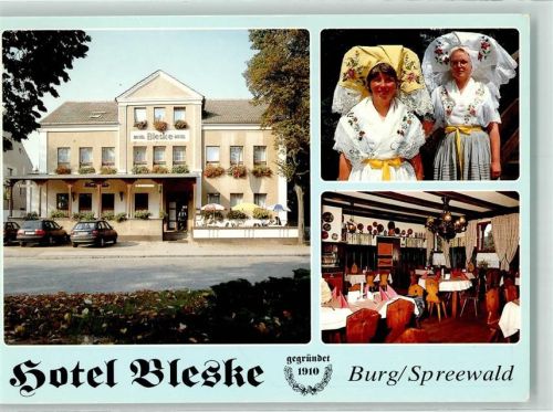 Burg Hotel Bleske gegründet 1910 Auto Gastraum Tracht