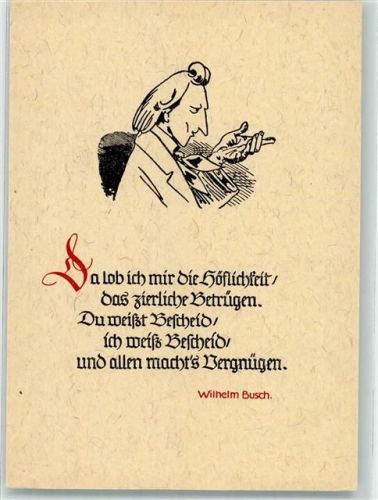 Der Geburtstag aus Kritik des Herzens Verlag Ackermann Nr.4484 Busch Wilhelm Künstlerkarte