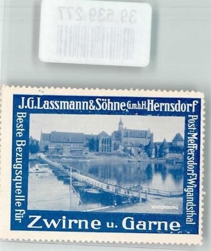 Meffersdorf Siegelmarke Fabrik Lassmann & Söhne GmbH Hernsdorf
