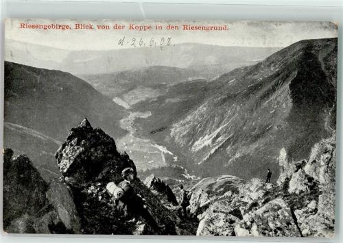 Schneekoppe Blick in den Riesengrund