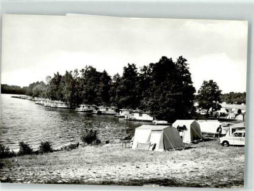 Flecken Zechlin Wohnboote und Zeltplatz am Großen Zechliner See Oldtimer