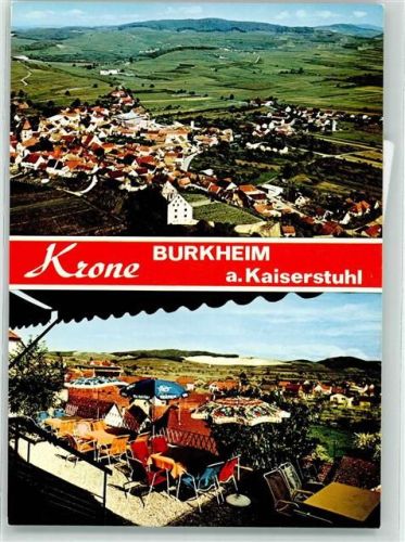 Burkheim Fliegeraufnahme des Ortes Gasthaus Pension Krone