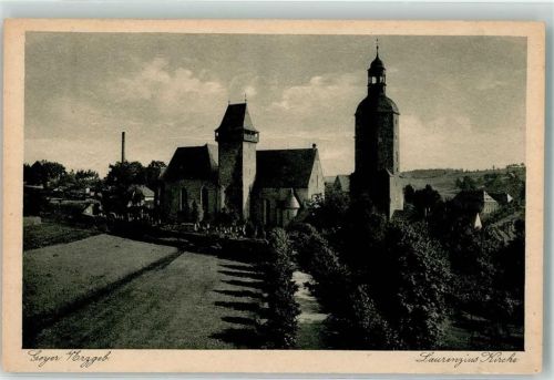 Geyer 1925 mit St. Laurentiuskirche und Wachtturm