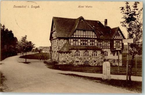 Hermsdorf 1913 Hotel Wettin Hotelstempel
