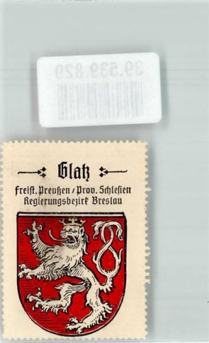 Glatz Wappen Glatz Freist. Preußen Prov. Schlesien