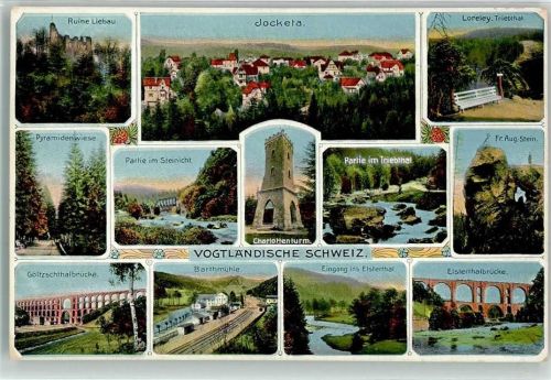 Jocketa Burgruine Liebau Pyramidenwiese Göltzschtalbrücke Steinicht Barthmühle Charlottenturm Elsterthal Triebthal Friedrich-August-Stein Elsterthalbrücke