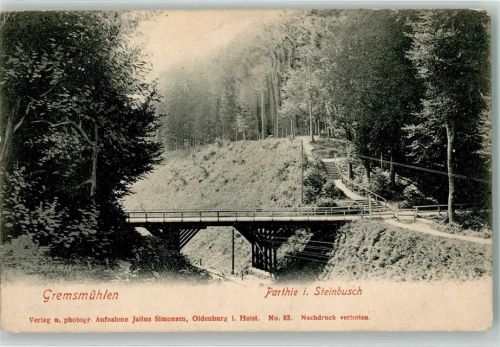 Bad Malente-Gremsmühlen 1910 Brücke im Steinbusch