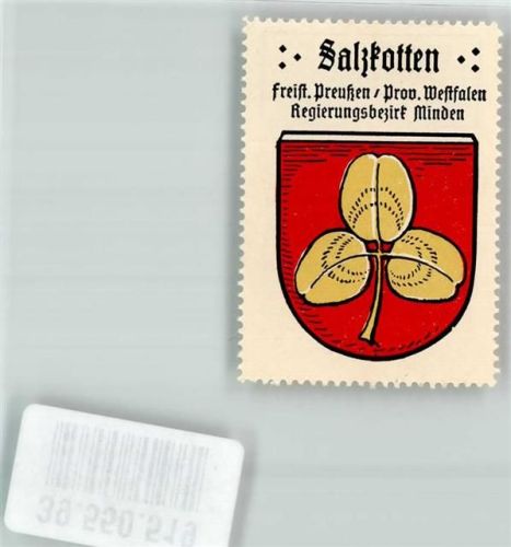 Salzkotten Freist. Preußen Prov. Westfalen Regierungsbezirk Minden Wappen
