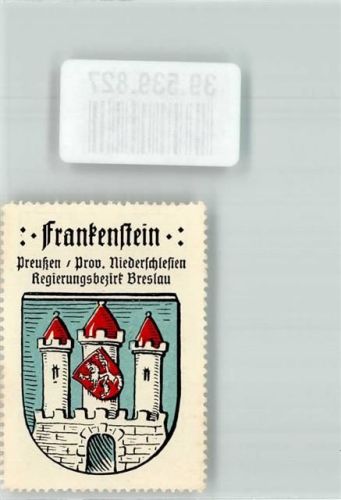 Frankenstein Zabkowice Vignette Wappen Frankenstein Preußen Prov. Niederschlesien