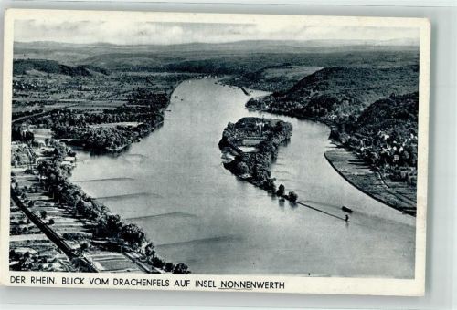 Drachenfels Blick auf Insel Nonnenwerth