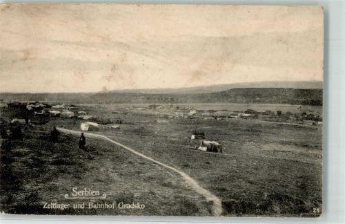 Veles 1918 Bahnhof Zeltlager Gradsko Feldpost WK I Soldatenheim 914
