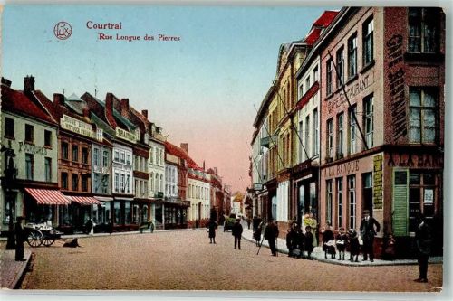 Courtrai 1916 Rue Longue des Pierres Gasthaus Feldpost WK I Regiment 233