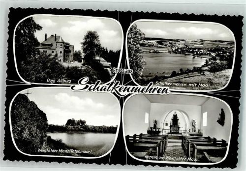 54552 W5569 Schalkenmehren - Burg Altburg Weinfelder Maar Totenmaar Kapelle