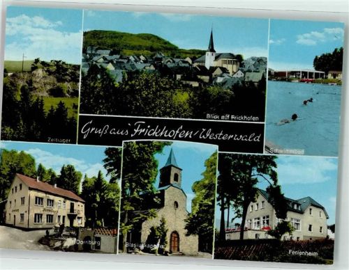 Frickhofen Zeltlager Kirche Schwimmbad Dornburg Blasiuskapelle Ferienheim Gruß Westerwald