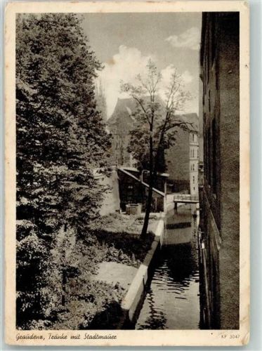 Graudenz 1941 Stadtmauer Feldpost WK II Foto AK
