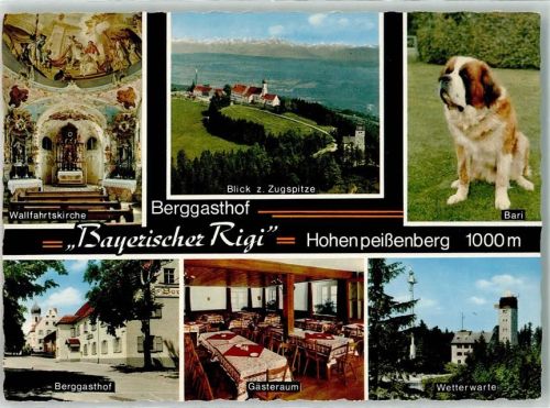 Hohenpeißenberg Wallfahrtskirche Berggasthaus Fischer Wetterwarte Bernhardiner